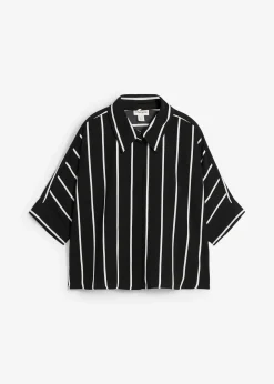 bonprix Chemisier manches courtes en crêpe texturé|Femme Chemisiers