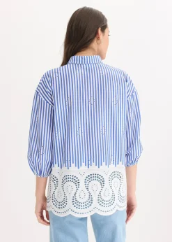 Femme bonprix Chemisiers|Chemisier oversize à broderie anglaise