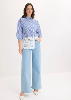 Femme bonprix Chemisiers|Chemisier oversize à broderie anglaise