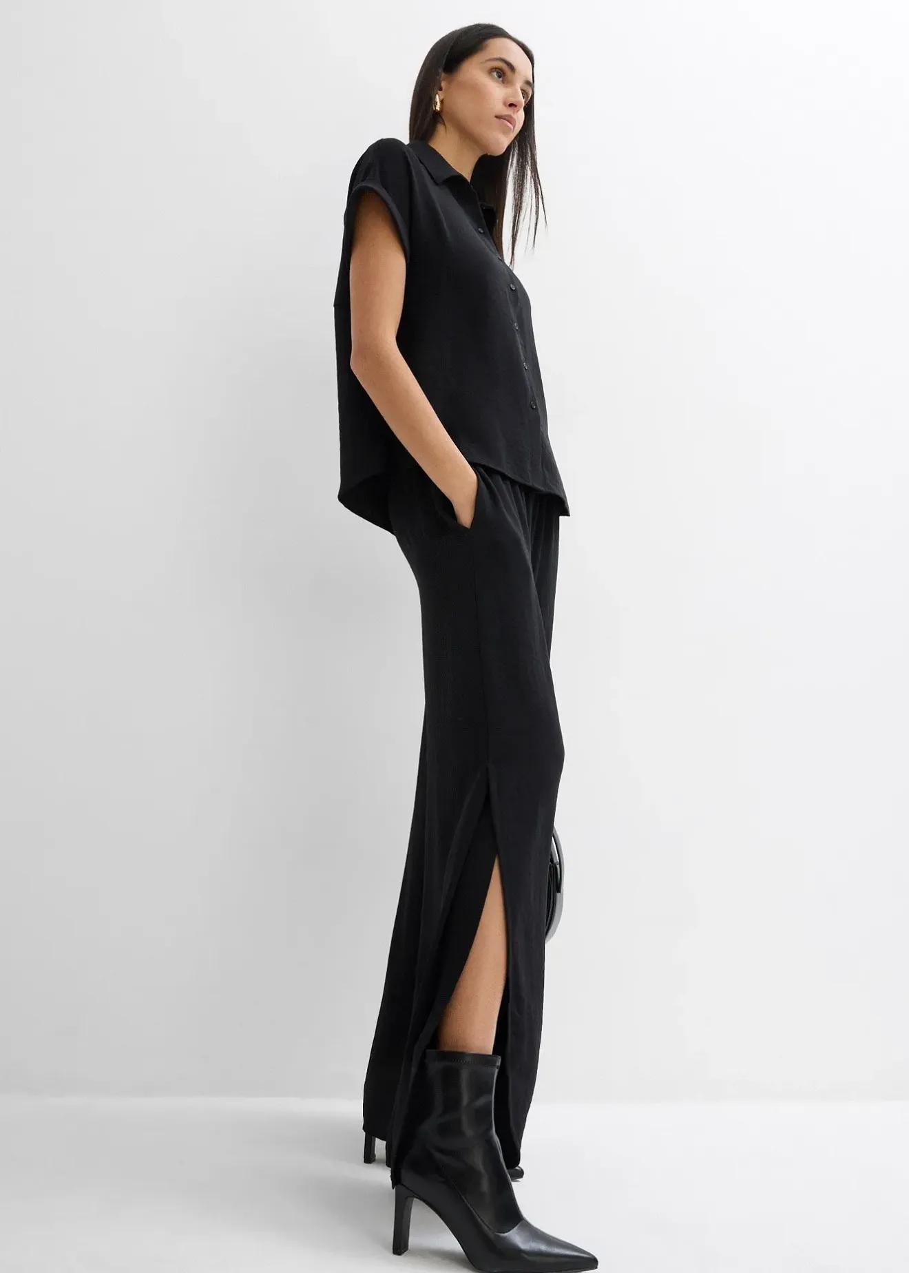 bonprix Chemisier oversize en crêpe texturé|Femme Deux Pièces & Ensembles|Chemisiers