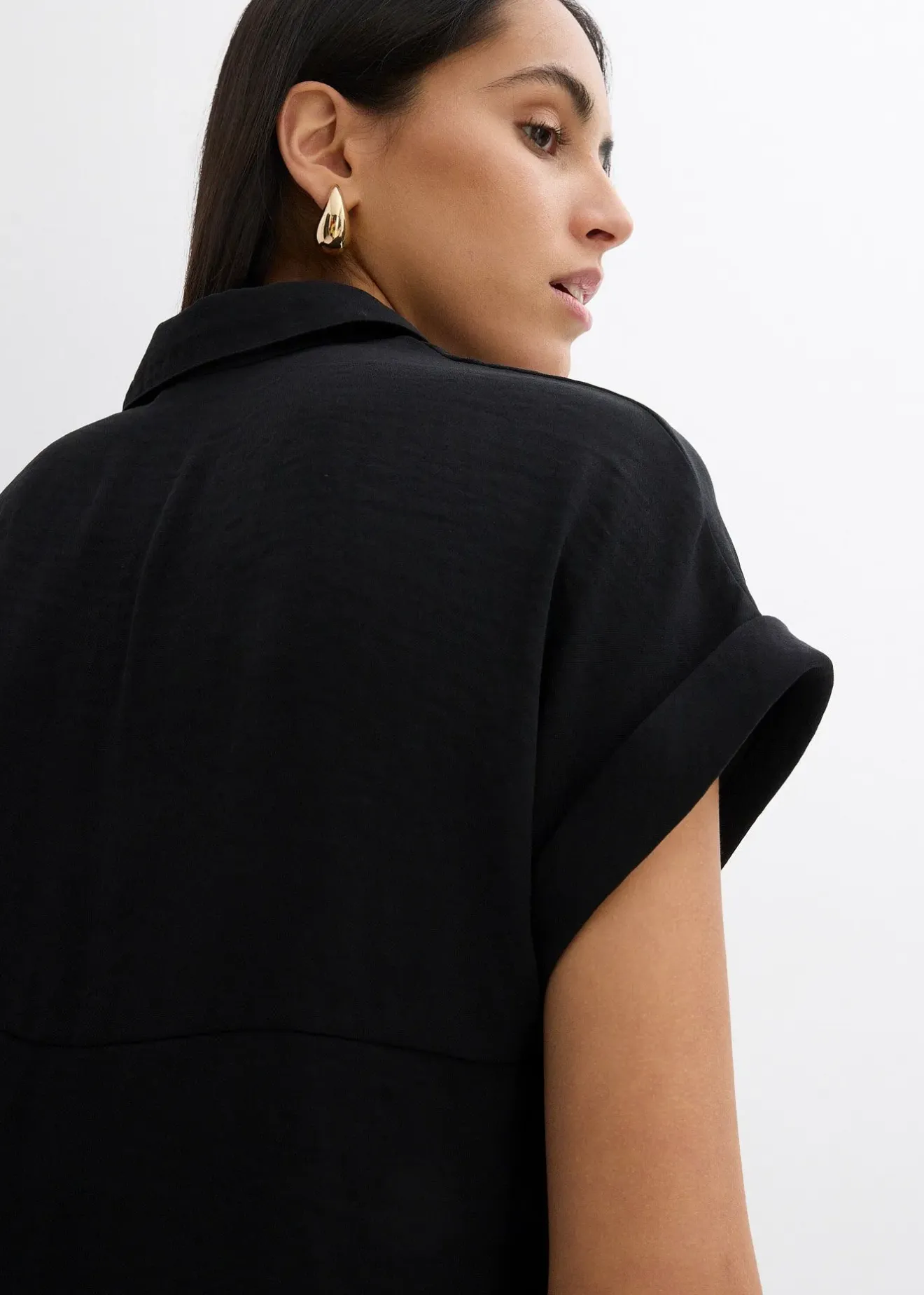 bonprix Chemisier oversize en crêpe texturé|Femme Deux Pièces & Ensembles|Chemisiers