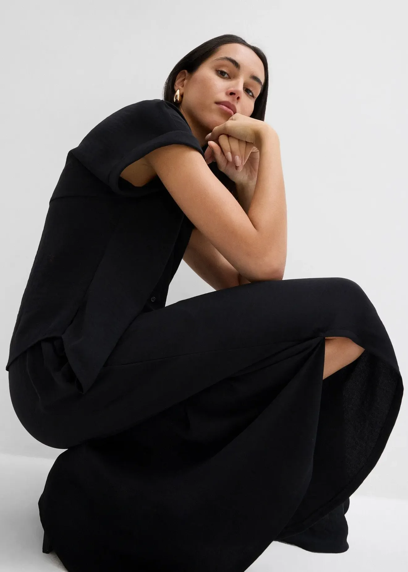 bonprix Chemisier oversize en crêpe texturé|Femme Deux Pièces & Ensembles|Chemisiers