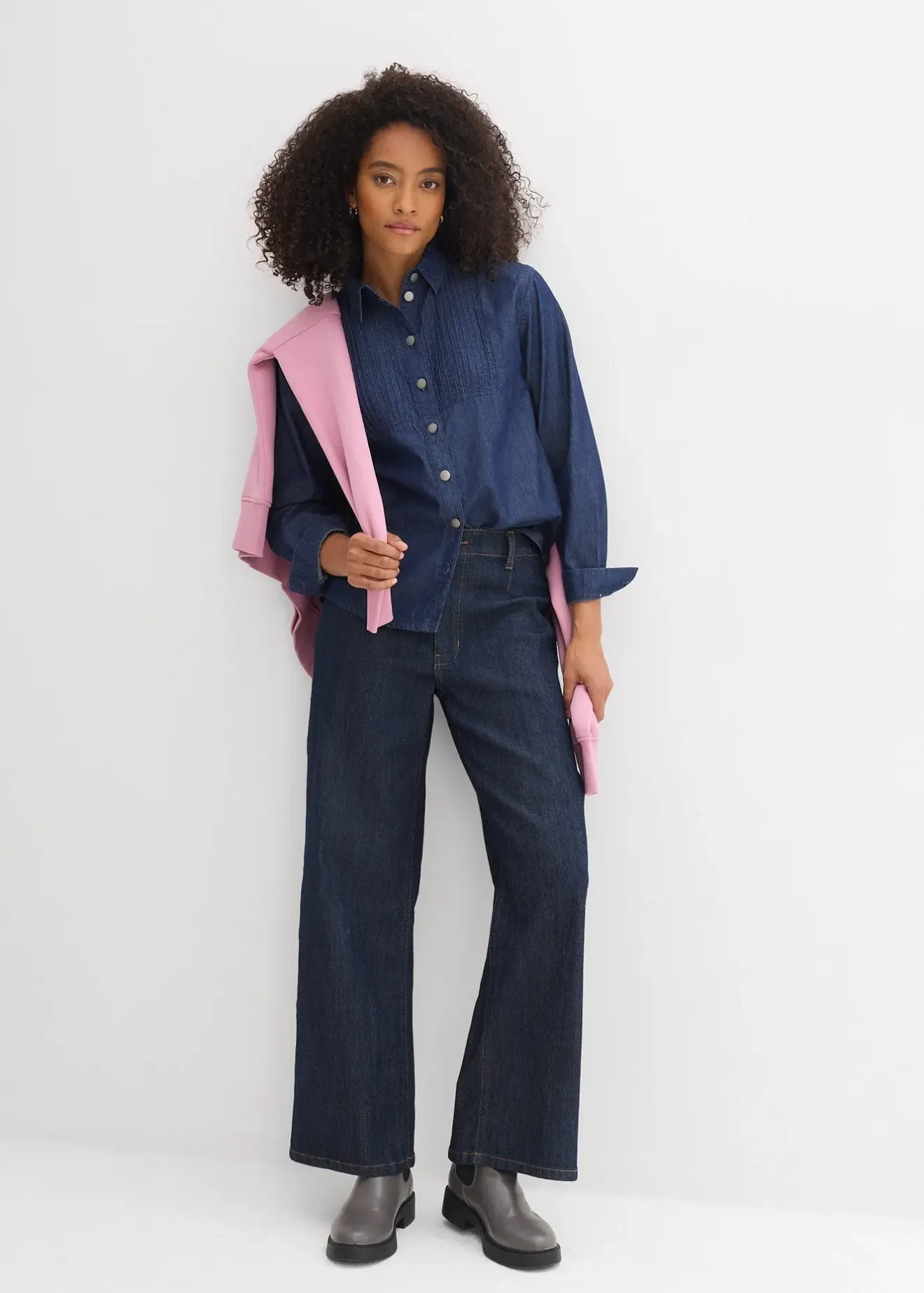 bonprix Chemisier oversize en jean|Femme Chemisiers