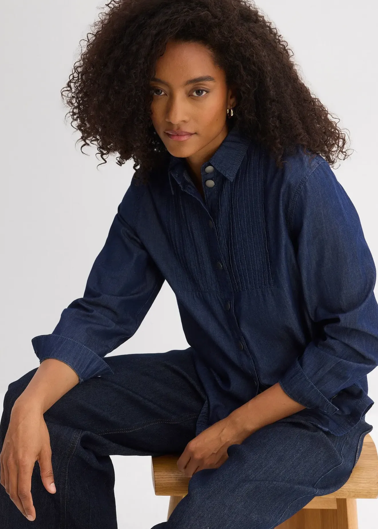 bonprix Chemisier oversize en jean|Femme Chemisiers