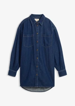 bonprix Chemisier oversize en jean épais, 100% coton|Femme Chemisiers