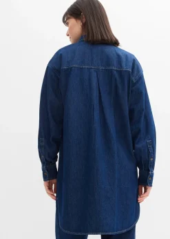 bonprix Chemisier oversize en jean épais, 100% coton|Femme Chemisiers