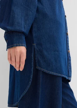 bonprix Chemisier oversize en jean épais, 100% coton|Femme Chemisiers