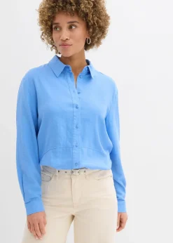 Femme bonprix Chemisiers|Chemisier oversize en lin mélangé