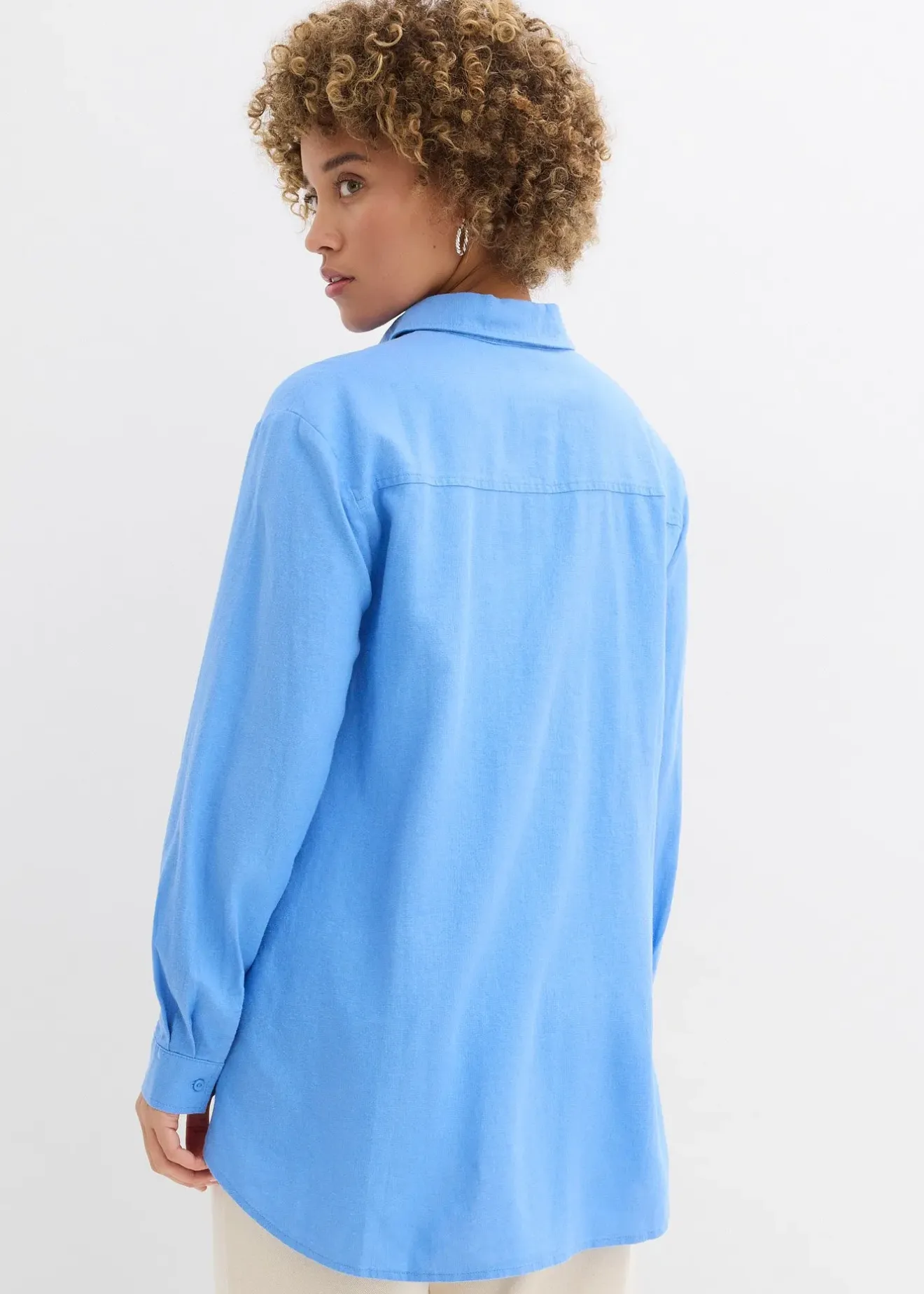 Femme bonprix Chemisiers|Chemisier oversize en lin mélangé