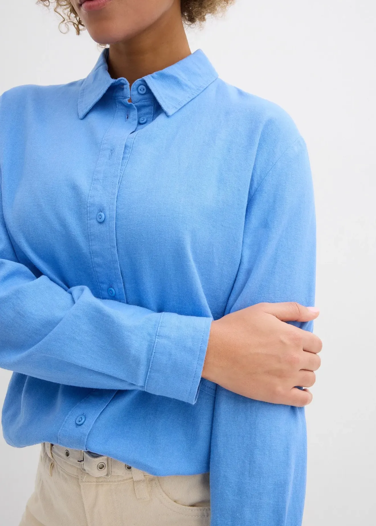 Femme bonprix Chemisiers|Chemisier oversize en lin mélangé