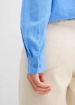 Femme bonprix Chemisiers|Chemisier oversize en lin mélangé