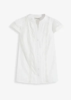Femme bonprix Chemisiers|Chemisier sans manches en broderie anglaise, 100% coton