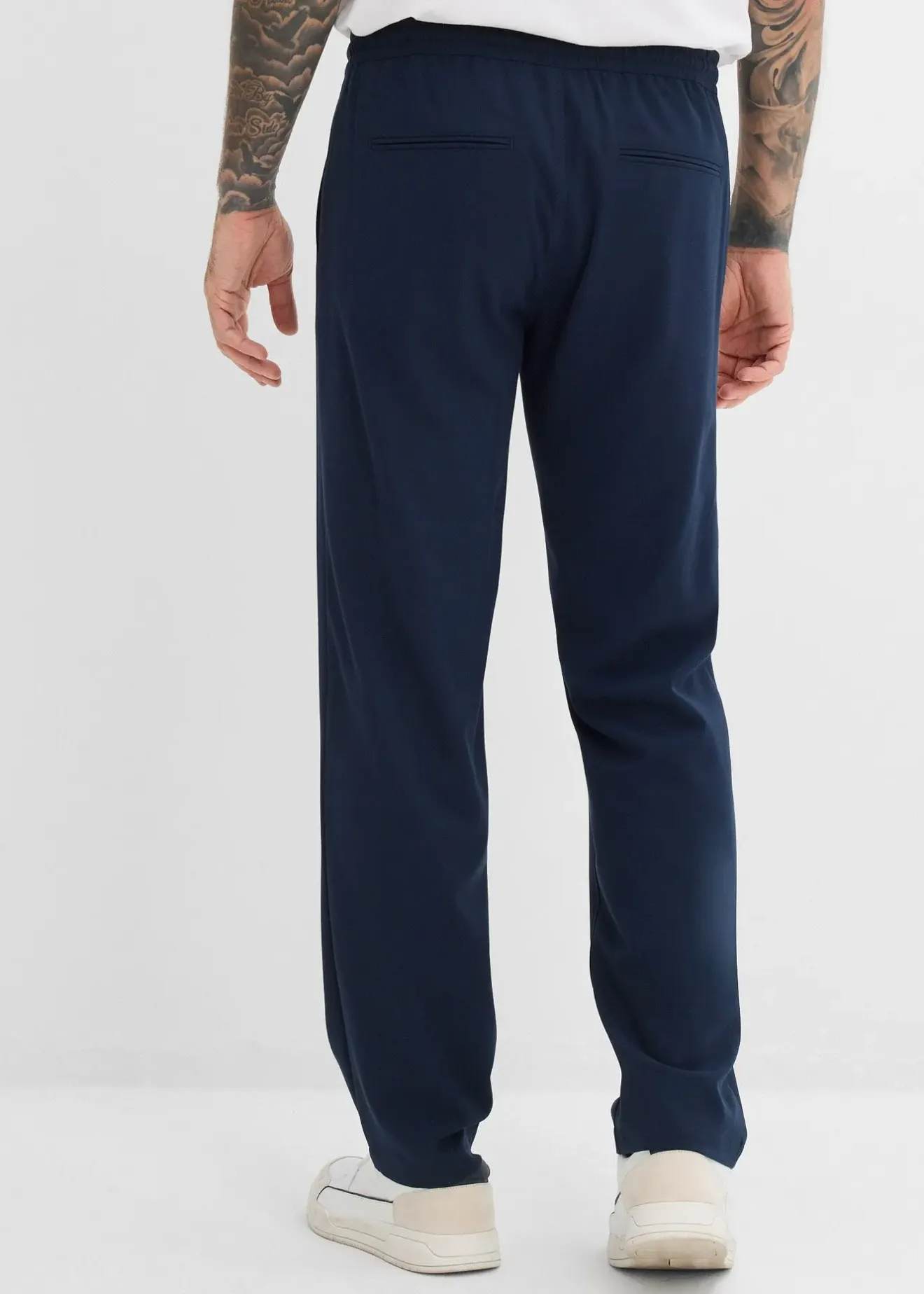 bonprix Chino extensible à taille élastiquée, droit et ample|Homme Pantalons