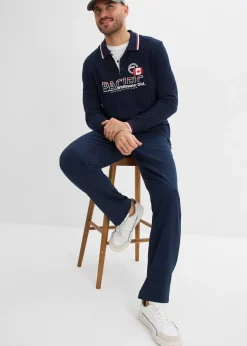 bonprix Chino extensible à taille élastiquée, droit et ample|Homme Pantalons