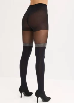 bonprix Collant 70den effet faux bas, avec bordure brillante|Femme Chaussettes & Collants