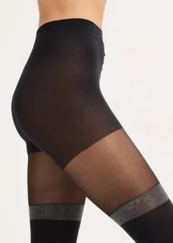 bonprix Collant 70den effet faux bas, avec bordure brillante|Femme Chaussettes & Collants