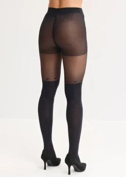 bonprix Collant effet jambière avec cœurs 70den|Femme Chaussettes & Collants