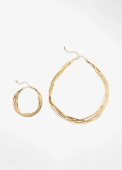 bonprix Collier ras-de-cou et bracelet (ens. 2 pces) en laiton|Femme Bijoux