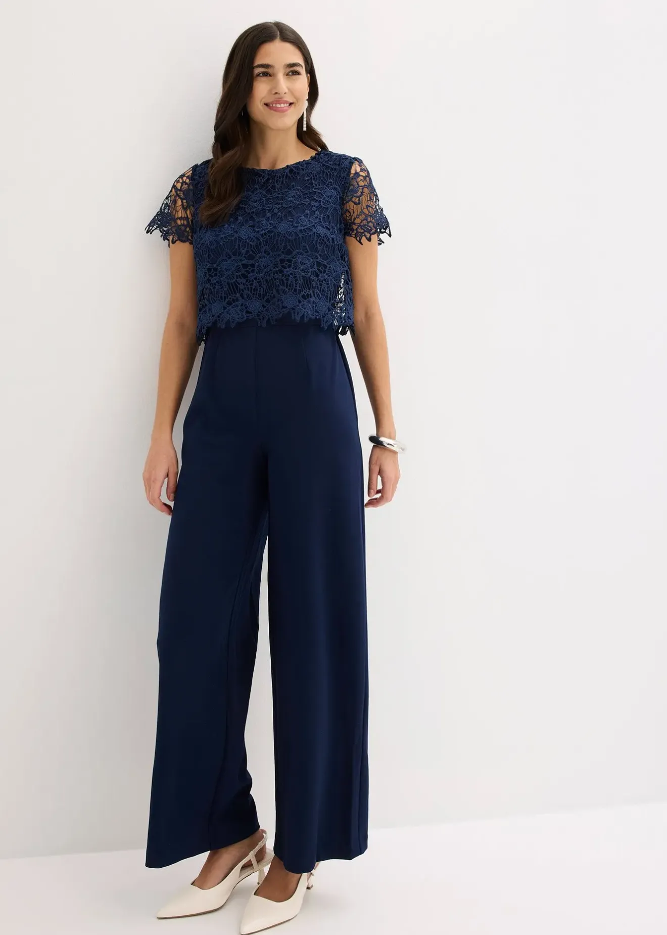 Femme bonprix Mode Festive|Combinaisons|Combinaison douce en matière néoprène avec dentelle