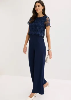 Femme bonprix Mode Festive|Combinaisons|Combinaison douce en matière néoprène avec dentelle