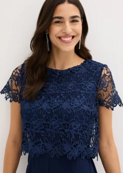 Femme bonprix Mode Festive|Combinaisons|Combinaison douce en matière néoprène avec dentelle