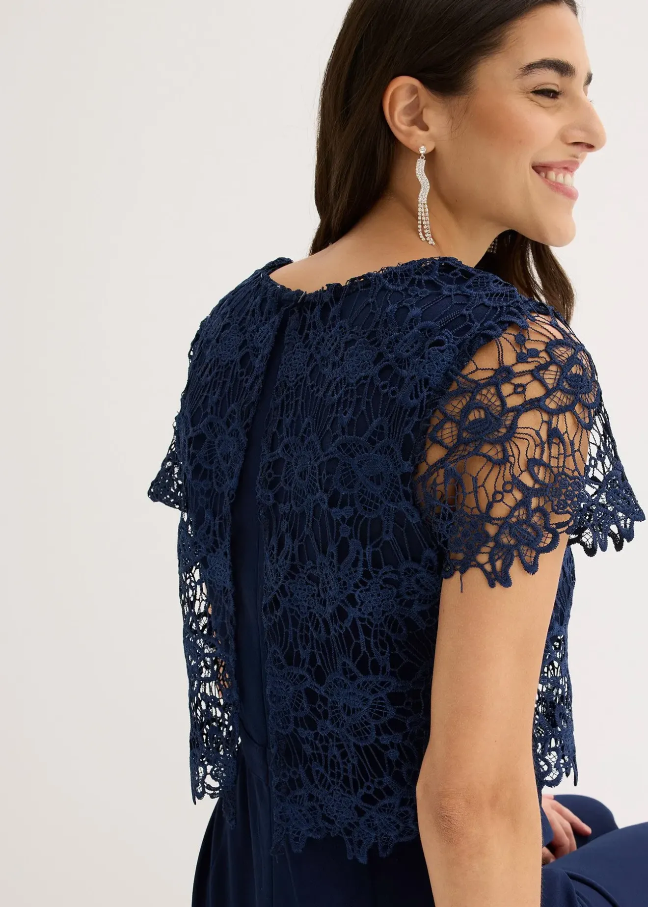 Femme bonprix Mode Festive|Combinaisons|Combinaison douce en matière néoprène avec dentelle