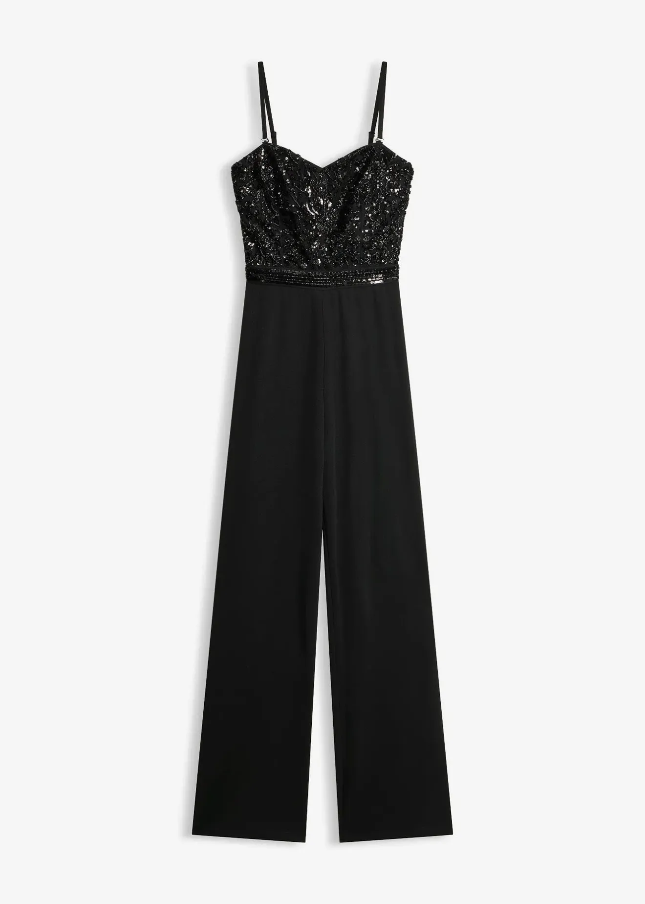 bonprix Combinaison en crêpe texturé avec perles brodées|Femme Mode Festive|Combinaisons