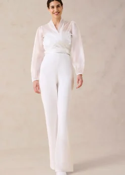 Femme bonprix Combinaisons|Combinaison en crêpe texturé avec perles brodées