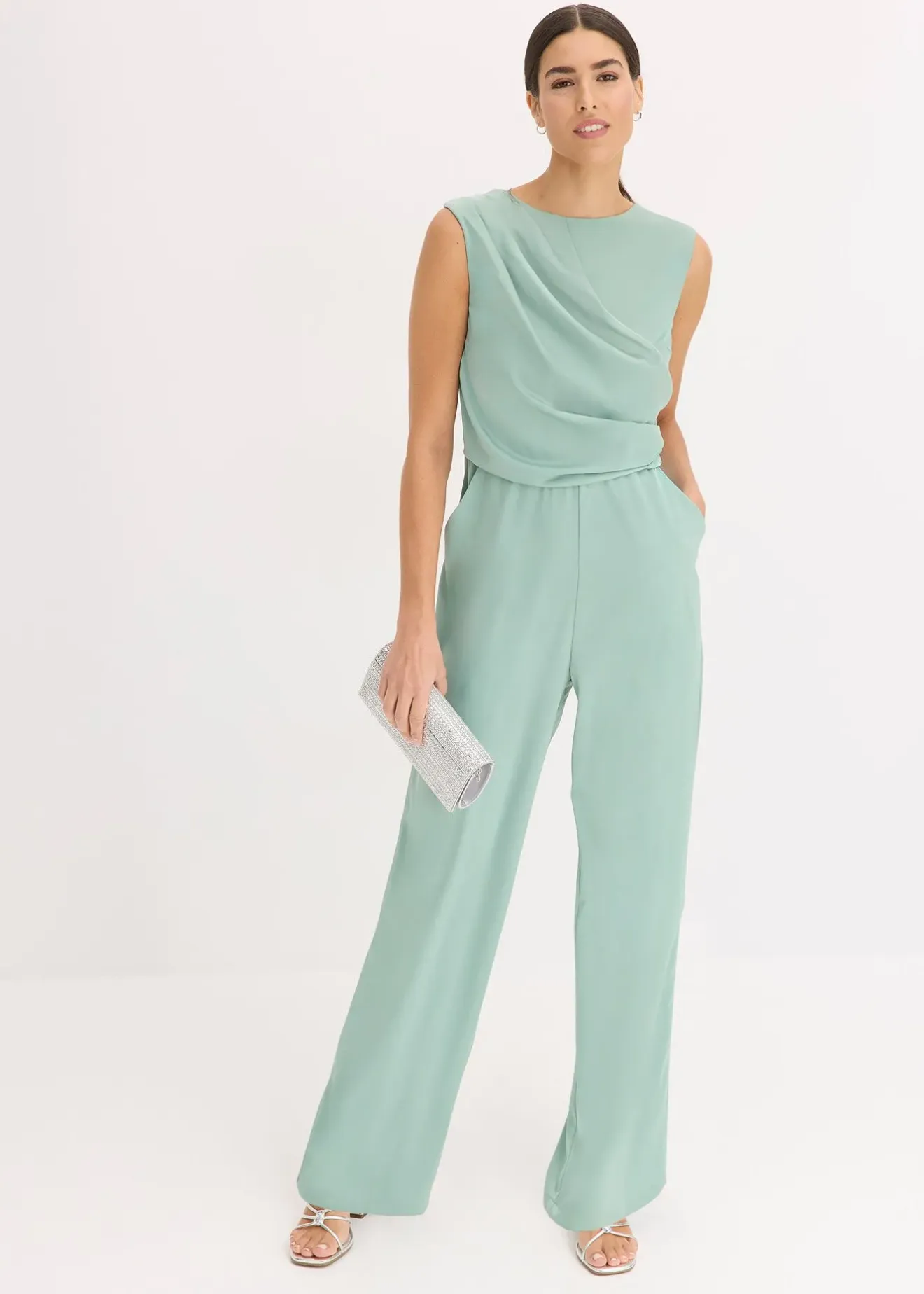 Femme bonprix Tailles Petite|Combinaison en satin brillant