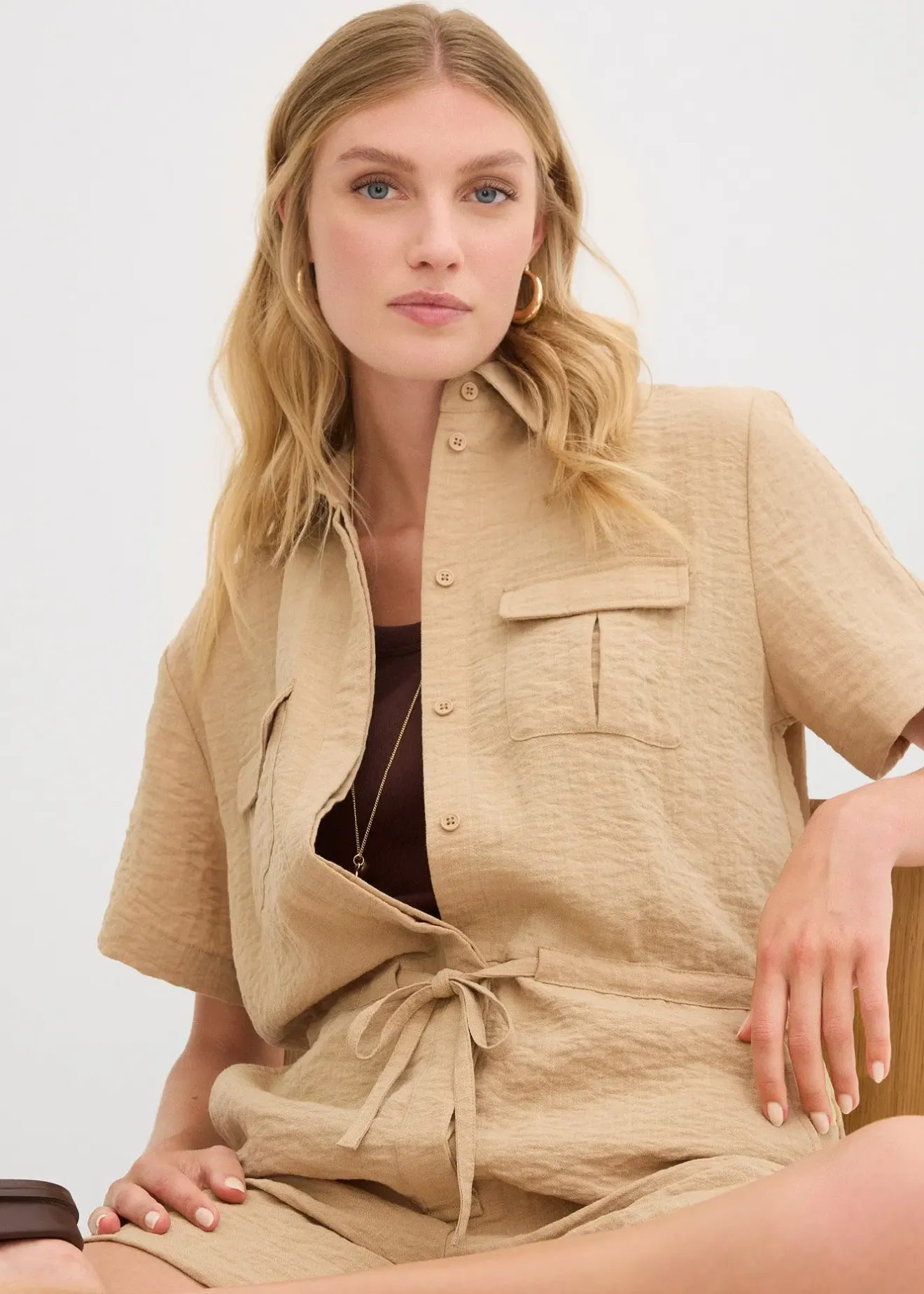 bonprix Combishort en viscose mélangée|Femme Combinaisons