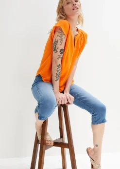 Femme bonprix Jeans|Corsaire en jean extensible