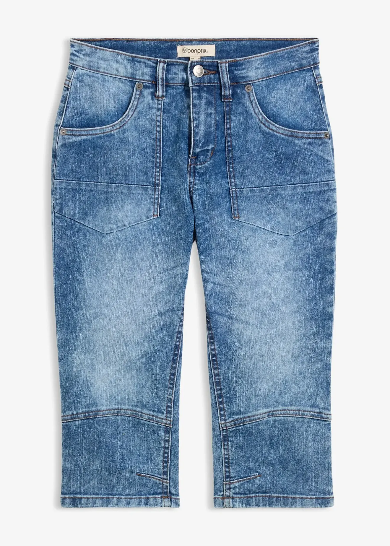 Femme bonprix Jeans|Corsaire en jean extensible