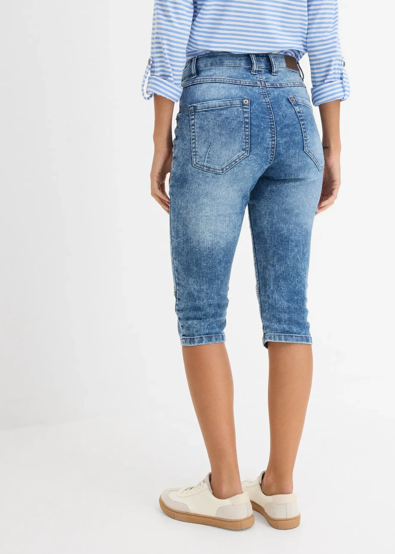 Femme bonprix Jeans|Corsaire en jean extensible