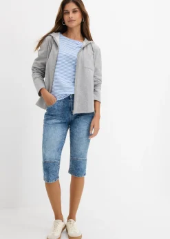 Femme bonprix Jeans|Corsaire en jean extensible