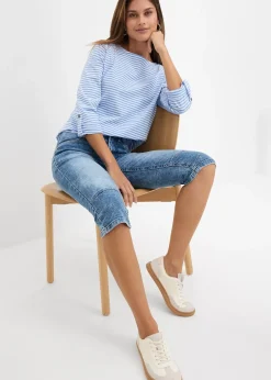 Femme bonprix Jeans|Corsaire en jean extensible