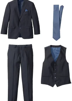 bonprix Costume 4 pièces avec gilet et cravate, regular|Homme Costumes