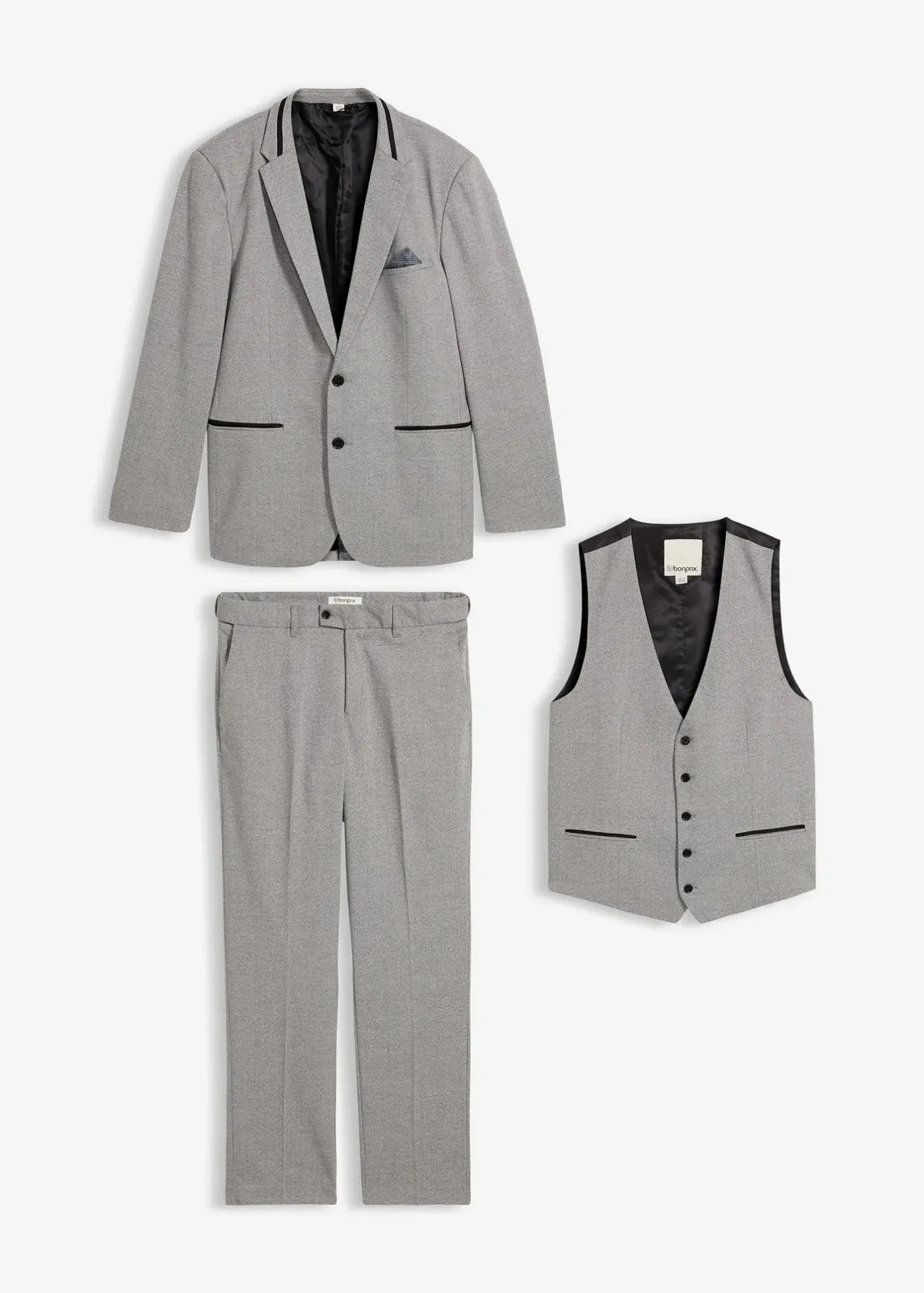 bonprix Costume 3 pièces avec gilet, regular|Homme Costumes