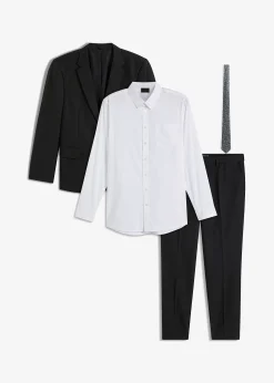 bonprix Costume 4 pièces slim avec chemise et cravate|Homme Costumes
