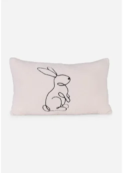 bonprix Chambre À Coucher·Housses De Coussin & Co|Salon·Housses De Coussin|Coussin déco ultra-doux avec broderie lapin moderne