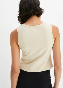 bonprix Crop top en coton extensible|Femme T-Shirts & Tops