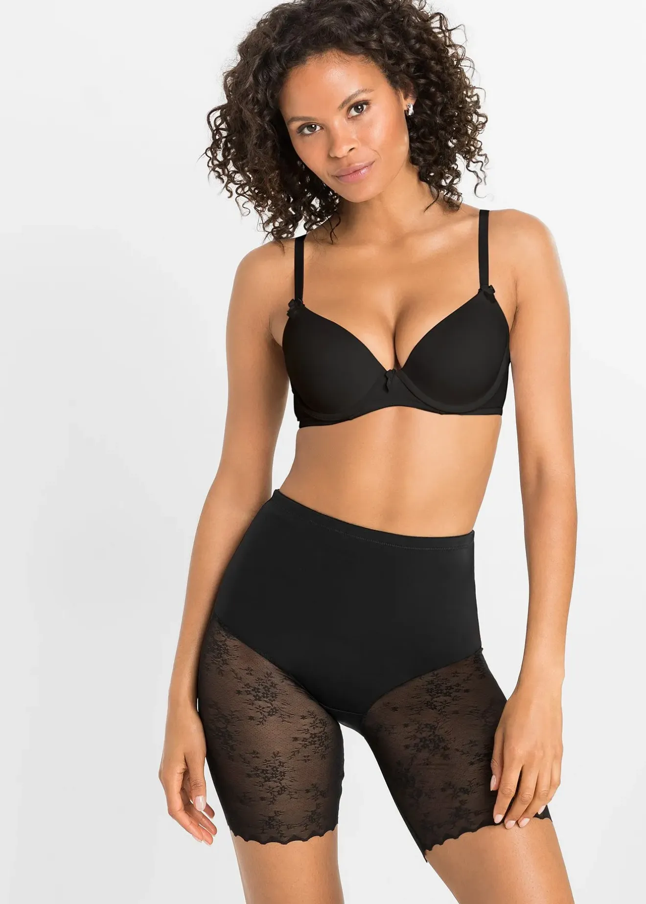 Femme bonprix Cyclistes & Bandes Anti-Frottement|Lingerie Sculptante|Cycliste sculptant avec empiècement dentelle, maintien modéré