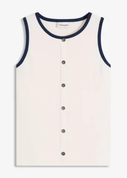 bonprix Débardeur en jersey à bordure contrastante|Femme T-Shirts & Tops