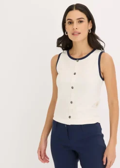 bonprix Débardeur en jersey à bordure contrastante|Femme T-Shirts & Tops