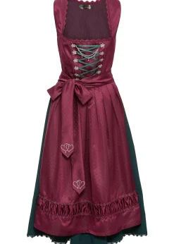 bonprix Dirndl à tablier en satin brodé (ens. 2 pces)|Femme Tailles Petite|Robes
