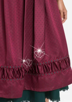 bonprix Dirndl à tablier en satin brodé (ens. 2 pces)|Femme Tailles Petite|Robes