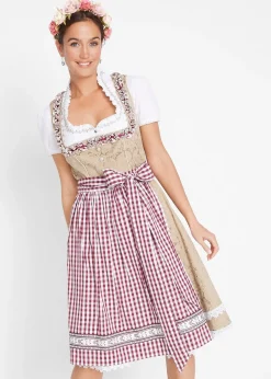 bonprix Dirndl avec tablier, longueur genou (ens. 2 pces)|Femme Robes