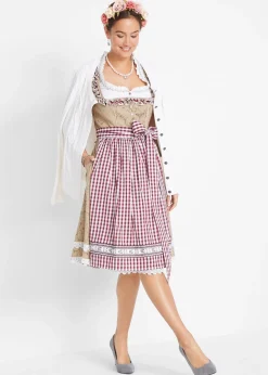 bonprix Dirndl avec tablier, longueur genou (ens. 2 pces)|Femme Robes