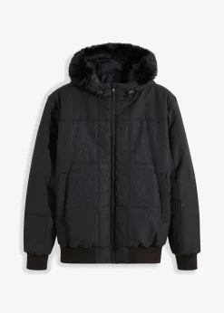 bonprix Doudoune courte à capuche avec bordure sherpa|Homme Vestes
