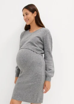 bonprix Ensemble 2 pièces en maille de grossesse avec un pull et une jupe|Femme Femme Enceinte