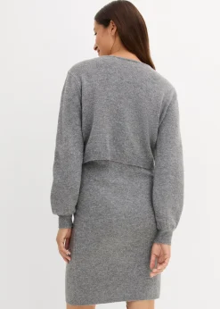 bonprix Ensemble 2 pièces en maille de grossesse avec un pull et une jupe|Femme Femme Enceinte